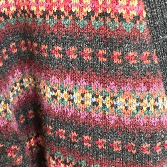 Lauren Ralph Lauren Wool Cardigan Sweater Car Coat Vintage Y2K Fair Isle Country